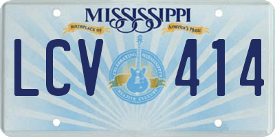 MS license plate LCV414
