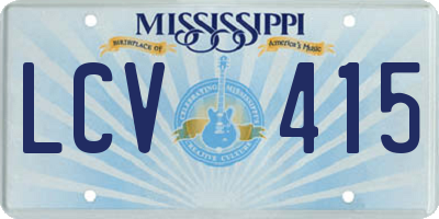 MS license plate LCV415