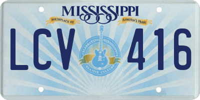 MS license plate LCV416