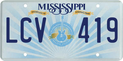 MS license plate LCV419