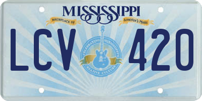 MS license plate LCV420