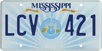 MS license plate LCV421