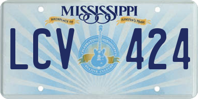 MS license plate LCV424