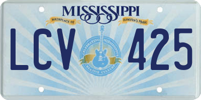 MS license plate LCV425