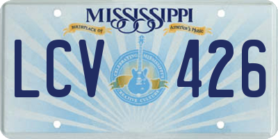 MS license plate LCV426