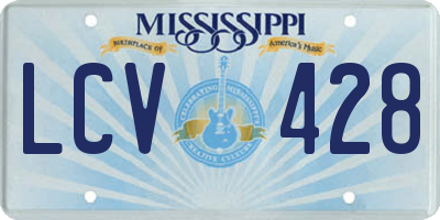 MS license plate LCV428