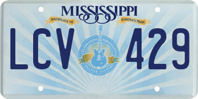 MS license plate LCV429
