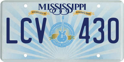 MS license plate LCV430