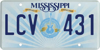 MS license plate LCV431
