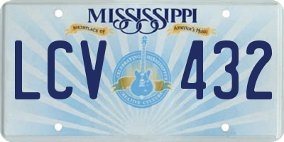 MS license plate LCV432