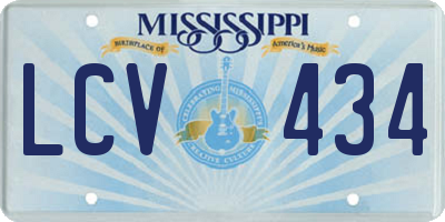 MS license plate LCV434