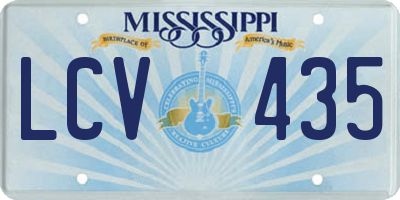 MS license plate LCV435