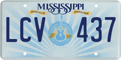 MS license plate LCV437