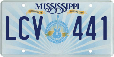 MS license plate LCV441