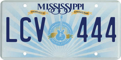 MS license plate LCV444