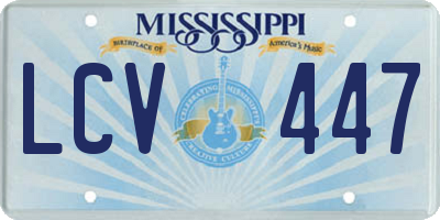 MS license plate LCV447