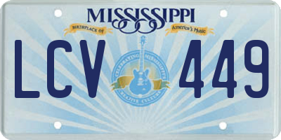MS license plate LCV449