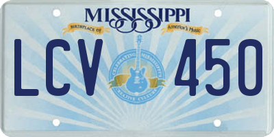 MS license plate LCV450