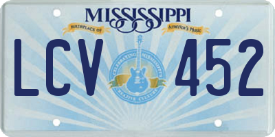 MS license plate LCV452