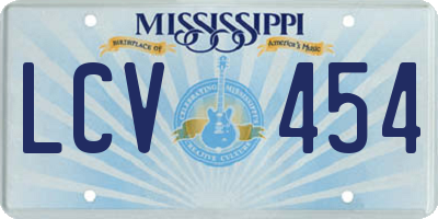 MS license plate LCV454