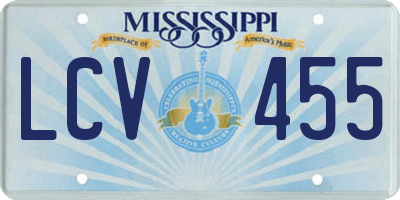 MS license plate LCV455
