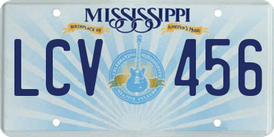 MS license plate LCV456