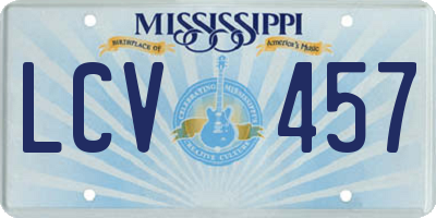 MS license plate LCV457