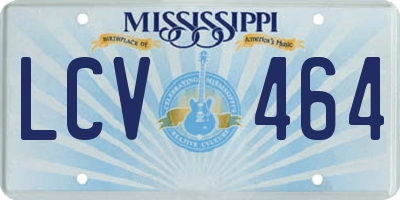 MS license plate LCV464
