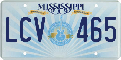 MS license plate LCV465