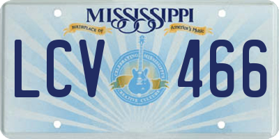 MS license plate LCV466