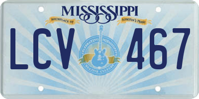 MS license plate LCV467