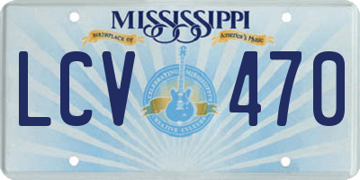 MS license plate LCV470