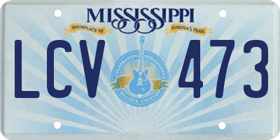MS license plate LCV473
