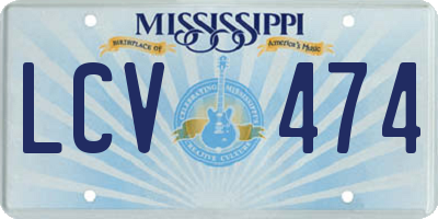 MS license plate LCV474