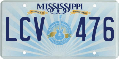MS license plate LCV476