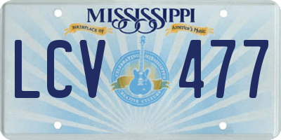 MS license plate LCV477