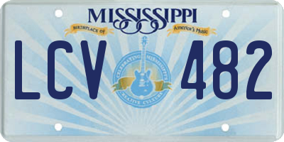 MS license plate LCV482