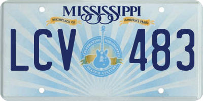 MS license plate LCV483