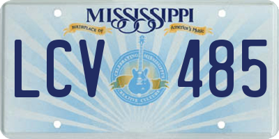 MS license plate LCV485