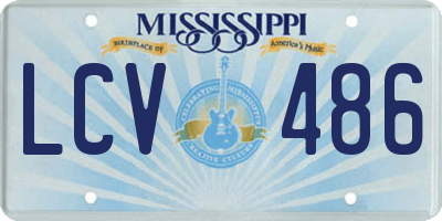 MS license plate LCV486