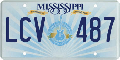 MS license plate LCV487