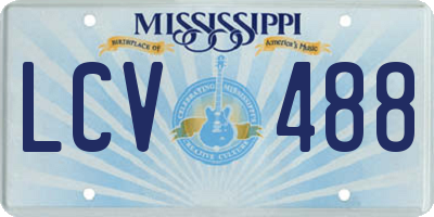 MS license plate LCV488