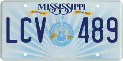 MS license plate LCV489