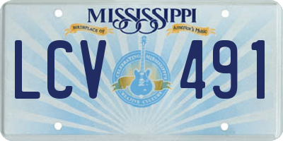 MS license plate LCV491