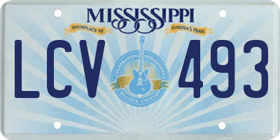 MS license plate LCV493