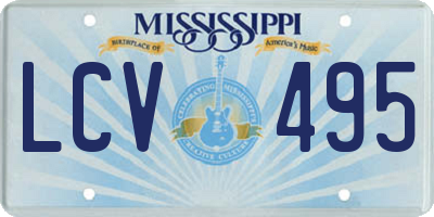 MS license plate LCV495