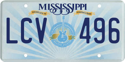 MS license plate LCV496