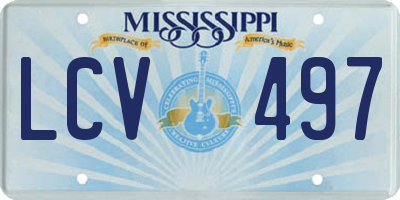 MS license plate LCV497