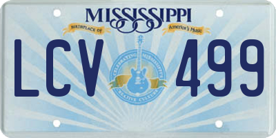 MS license plate LCV499