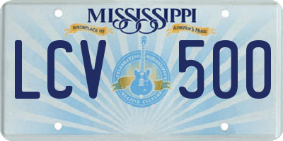 MS license plate LCV500